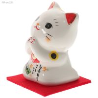 Cat Lucky Fortune Figurine Statue Neko Maneki Japanese Ceramic Decor Figurines Ornament Good Car Luck Desktop Animal Sculpture