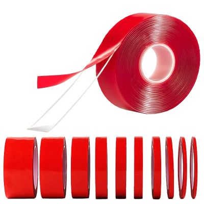 ♤℡ Double-sided Length 3M Width 6/8/10/12/15/20MM Strong Clear Transparent Acrylic Foam Adhesive Tapedouble Sided Adhesive Tape