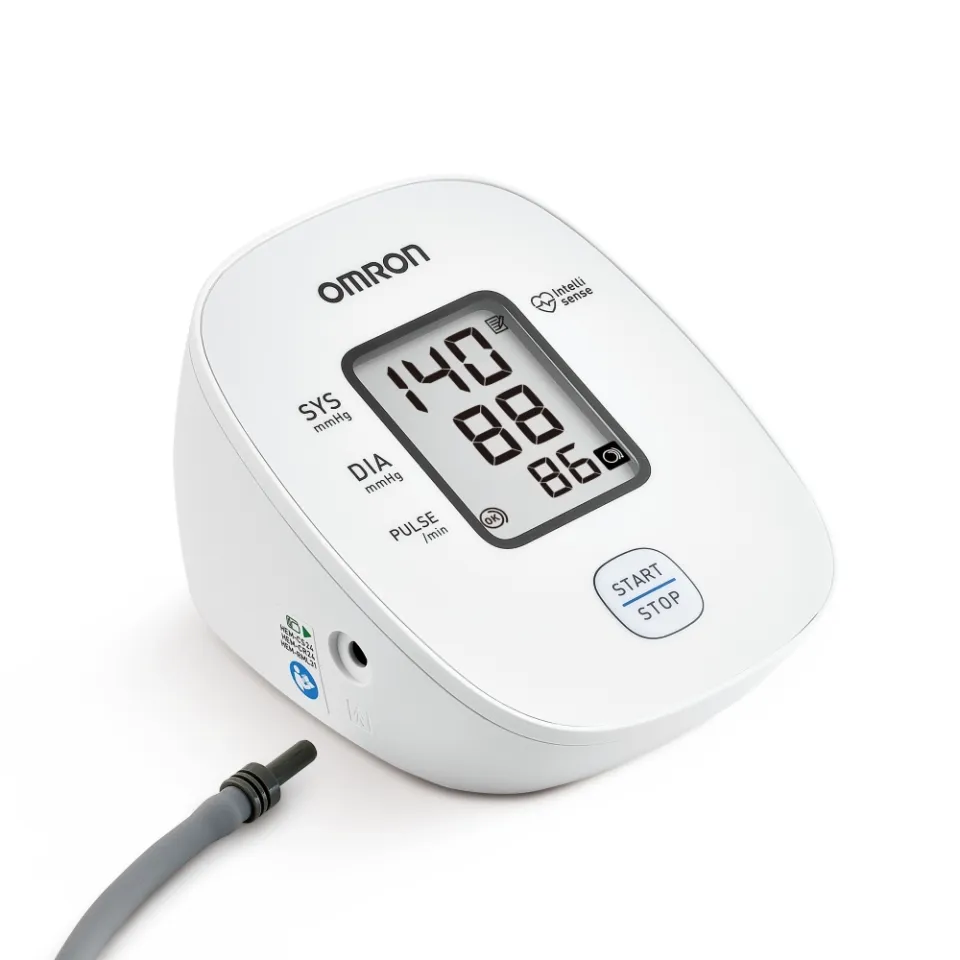  Omron Hem 7121J Fully Automatic Digital Blood Pressure Monitor  with Intellisense Technology & Cuff Wrapping Guide Most Accurate  Measurement (White) (Power Source - Battrey) : Health & Household