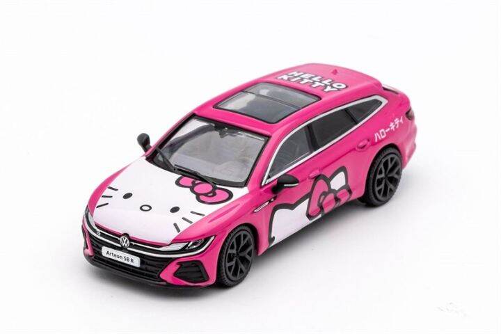 gcd-1-64-cc-arteon-r-shooting-brake-hunting-edition-pink-cartoon-lhd-diecast-model-car