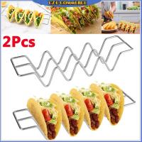 2PCS Stianless Steel 4-Slots Taco Holder Kitchen Food Storage Stand Racks Mexican Burritos Display Stand Kitchen Tools