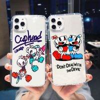 น่ารัก Cuphead เคสโทรศัพท์สำหรับ IPhone 14 11 12 13 Mini Pro XS สูงสุด8 7 14 Plus X SE2 XR ซิลิโคนกันกระแทกกันชน Clear Cover