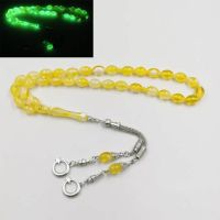 Giallo Luminoso Tasbih Resina Musulmana Misbaha 2021 Tutto Nuè Eid Ramadan Regalo Lamisico 33 45 66 99 Bracaccialto Arabo Perline Di Preghiera