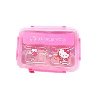 Hello Kitty Lunch Box Kawaii Portable 304 Stainless Steel Kids Dinner Plate Student Office Worker Insulated Bento Box TablewareTH