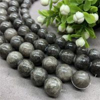 Yellow Jade Grey Beads Round Natural Loose Stone Diy for celet Jewelry 6-12mm