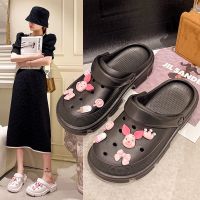 COD ┅Sandals and slippers women s summer wear 2022 new non-slip thick bottom cute cartoon Baotou nurse two wear beach hole