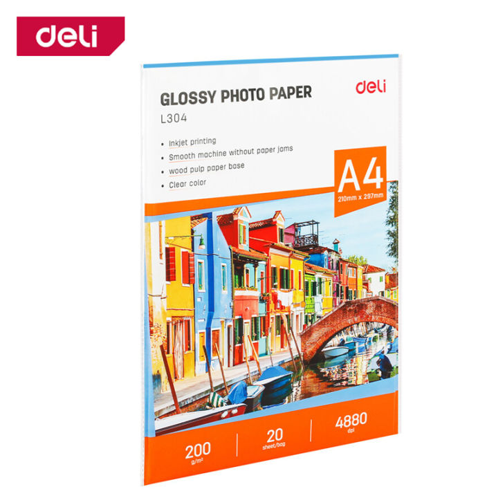 deli-กระดาษโฟโต้-a4-4x6-นิ้ว-กระดาษ-photo-กระดาษปริ้นรูป-กระดาษมันปริ้น-กระดาษพิมพ์ภาพ-กระดาษปริ้นรูปภาพ-100-แผ่น-glossy-photo-paper