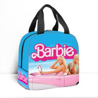 ตุ๊กตาบาร์บี้ข้ามพรมแดน barbie กระเป๋าเก็บความร้อนแบบพกพากระเป๋าเก็บความเย็นพิมพ์แฟชั่นกระเป๋าอาหารกลางวันอลูมิเนียมฟอยล์ถุงเก็บความร้อนกล่องอาหารกลางวัน