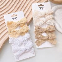 【jw】✈  4Pcs/Set Hair Baby Bows Hairpins Barrettes Headwear Kids Accessories