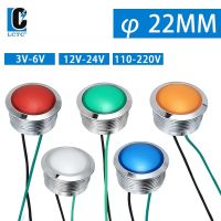 22mm Ultra-thin Short Style With Line Waterproof Arc Ball Head Bright and Soft LED Metal Indicator Light