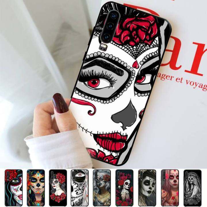 mexican-catrina-skull-girl-phone-case-for-samsung-a51-a30s-a52-a71-a12-for-huawei-honor-10i-for-oppo-vivo-y11-cover-phone-cases