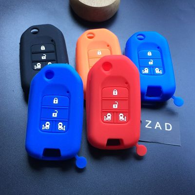 npuh ZAD 4 button silicone car key fob cover case holder protect for Honda CRV Pilot Accord Civic Fit Freed keyless key