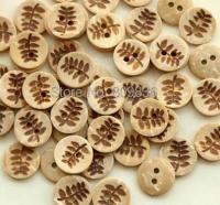 50pcs/lot Size: 11-18mm Leaf Design Coconut Buttons Sewing Wooden Button 2-holes Buttons for Skirt Curtain Dress (SS-498) Haberdashery