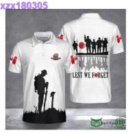 Canada Veterans Poppy Lest We Forget Military Memorial Day Polo Shirt