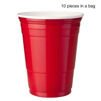 【hot】10Pcs / Set High Quality 450ML Red Disposable Plastic Cup Party Cup Bar Restaurant Supplies Houseware Goods Wholesale