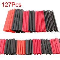 127 Pcs Heat Shrink Tubing Set 2:1 Thermoresistant Tube Red Black Shrink Wrapping Wire Protection Heat-shrinkable Sheath Chrome Trim Accessories