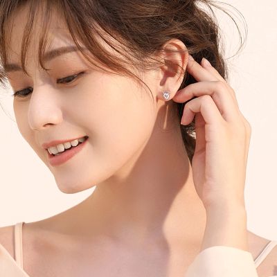 Anting Zirkon Rusa Perak Charm Deer Zircon Stud Earring Silver Crystal Antlers Ear Studs Women Popular Jewelry Accessories