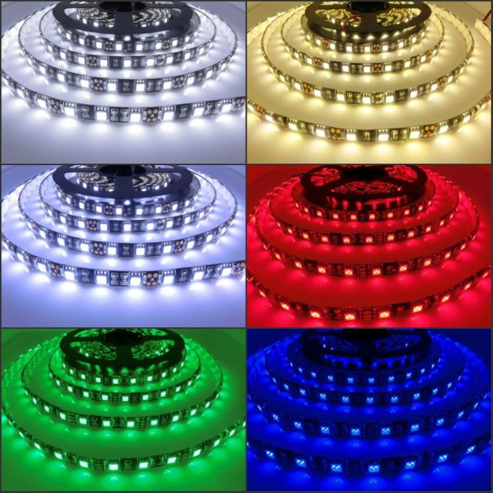 hot-sales-wangshenghui-ไฟ-pcb-สีดำแถบไฟ-led-5050แบบยืดหยุ่น-dc-12v-60led-m-5เมตร-ล็อตสีขาวอบอุ่นสีแดงสีเขียวสีน้ำเงิน-ip65-rgb-กันน้ำ