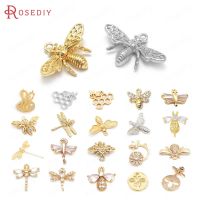 24K Gold Color Brass Bee Dragonfly Charms Pendants High Quality Jewelry Necklaces Earrings Making Supplies Findings Accessories