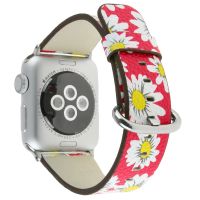 Xiao Sun Flower สร้อยข้อมือหนัง PU สำหรับ Band 42มม. 38มม. สำหรับ Series 123สายรัดข้อมือ