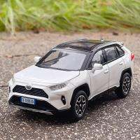 RAV4 Toyota SUV 2023อัลลอยหล่อโมเดลรถของเล่นเสียงและไฟดึงถอยหลังของเล่นของสะสมของขวัญวันเกิด