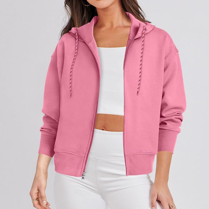 hoodie-for-women-lightweight-zip-up-jacket-plus-size-long-sleeve-hooded-sweatshirt-drawstring-slim-fit-basic-thin-coat-tops