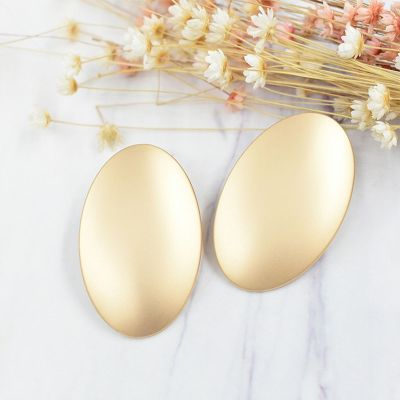 Gold Color Matte Metal Oval Stud Earring 2020 Boho New Fashion Geometric Simple Alloy Stud Earring For Women Girl Party Jewelry
