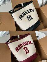 DT Mlb Letter Bucket Tote Bag กระเป๋าสะพายข้างงานปักคู่เกาหลี 2023 ใหม่กระเป๋าช้อปปิ้งความจุขนาดใหญ่