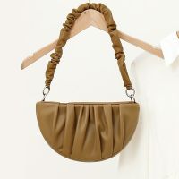 HOT14★Fashion Simple Brown Crossbody Bags for Women Underarm Handbags and Purses Luxury Designer ladies Wrinkle Single Shoulder Bags