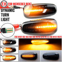 2PCS แบบไดนามิกไหล LED ไฟเลี้ยวด้านข้าง Marker ลำดับไฟกระพริบสำหรับ BENZ E-Class W210 C-Class W202 W208