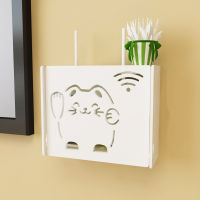 New Wifi Router Shelf Storage Boxes Cable Power Plus Wire Bracket Storage Box Wood-Plastic Wall Shelf Hanging Plug Bracket Box