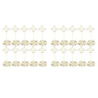 20Pcs Memo Clip Holder, Table Number Name Card Holder Desktop Metal Business Card Photo Gold Plane Frame with Base