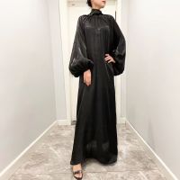 Abaya เดรสขาตั้งไหมอัพเสื้อแฟนเกาหลีชีฟองระบายใหญ่สดใสสไตล์ใหม่ Zhaiyue Kaizhai Kaffan ชุดเดรสชุด Abaya ผ้าชีฟองยาวที่ดีงาม