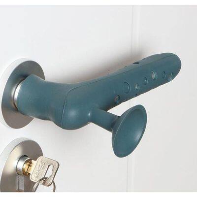 【cw】 3 Colors Anti collision Silicone Door Knob Covers Handle Sleeve Gloves Protector Household Bedroom Room ！