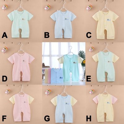 Ready Stock Baby Rompers Boys Girls Clothes Newborn Baby Romper Summer Short Sleeve Pure Cotton Jumpsuits