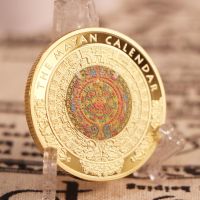 【CW】♣  2021 New Maya Gold Commemorative Coins Mexico Prophecy Calendar Medals Mayan Civilization Culture Gifts