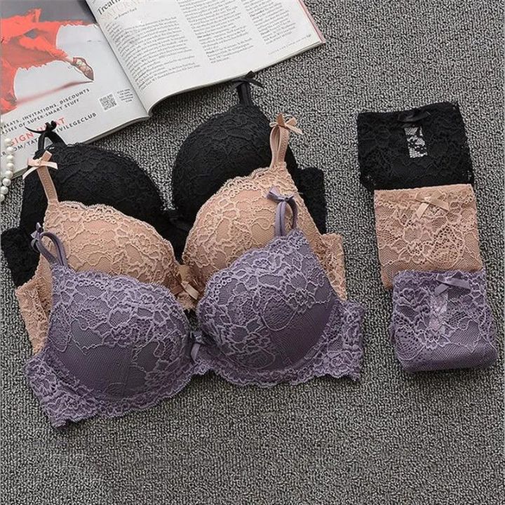womens-sexy-bra-set-2021-new-deep-v-gather-thin-top-thick-top-push-up-lace-underwear-and-panty-set