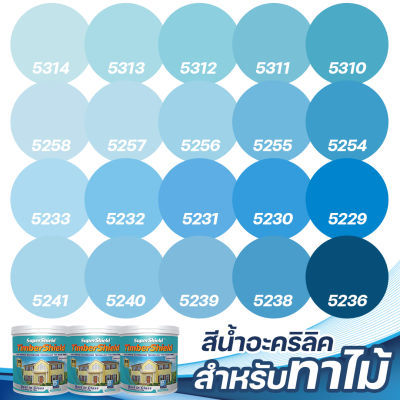 TOA ซุปเปอร์ชิลด์ ทิมเบอร์ชิลด์ ชนิดเนียน สีฟ้า (1ลิตร) สีทาผนังไม้ ผนังไม้ สีทาไม้