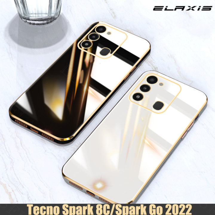 สำหรับ-tecno-spark-8c-spark-go-2022เคสโทรศัพท์หรูหราชุบขอบตรงปลอกนุ่มกันกระแทกฝาหลัง