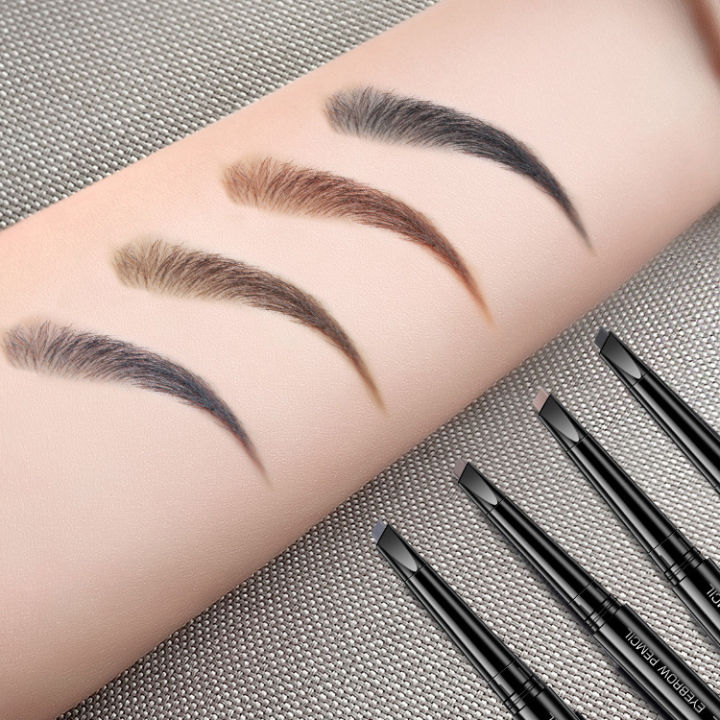 ดินสอเขียนคิ้ว-double-head-super-fine-waterproof-lasting-eyes-black-brown-make-rotatable-up-pen