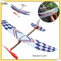 VJDA Random Color เด็ก เด็ก พลาสติกแปลกใหม่ ของเล่นเพื่อการศึกษา ขับเคลื่อนเครื่องร่อนบิน เครื่องบินโฟม DIY เครื่องบินยางยืดหยุ่น โมเดลเครื่องบินประกอบ