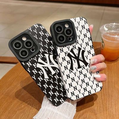 เคสโทรศัพท์มือถือ แบบนิ่ม ลาย NY ป้องกันกล้อง สีดํา สําหรับ iPhone 7 8 Plus SE 2020 X XR XS Max 11 12 13 14 Pro Max 14 Plus