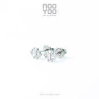 NooYoo ต่างหูสำหรับผิวแพ้ง่าย Art Deco CZ