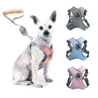 Reflective Dog Harness and Leash Set For Small Medium Dogs Breathable Mesh Harnesses Vest Puppy Cats Chest Strap Pet Supplies Leashes