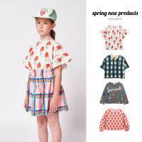 T-shirt 2022 Spring New Childrens T-shirt Cotton Flower Short-Sleeved Boy Shirt Strawberry Girl Sweatshirt Childrens Clothing