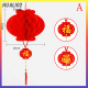 โคมไฟกระดาษสีแดงกันน้ำ10ชิ้นสำหรับตกแต่งเทศกาลฤดูใบไม้ผลิ HUALI02ตรุษจีน