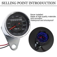 12V รถจักรยานยนต์ Speedometer Double Color LED เครื่องวัดระยะทาง Speed Meter Gauge Mile สำหรับ Cafe Racer Motorbike