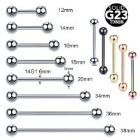 【LZ】✚  G23 Titânio Industrial Barbell Ring Língua Mamilo Bar Orelha Tragus Helix Body Piercing Jóias para Mulheres 4-38mm 1Pc