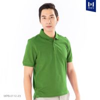 MOS เสื้อโปโลชาย คอปก เนื้อผ้า Best Combed Cotton 100% แขนสั้น รุ่น MPB-0112 (เขียวมะกอก 23) PROMOTION