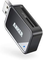 Anker 2-in-1 USB 3.0 SD Card Reader สำหรับ SDXC, SDHC, SD, MMC, RS-MMC, Micro SDXC, Micro SD, การ์ด Micro SDHC และการ์ด UHS-I